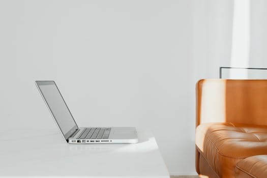 a neat and organized workspace with a laptop